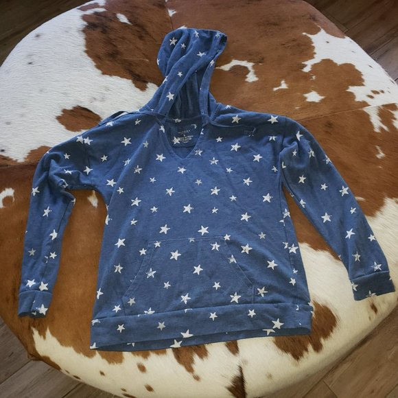 Sonoma Tops - Womens sweatshirt hoodie navy and white stars